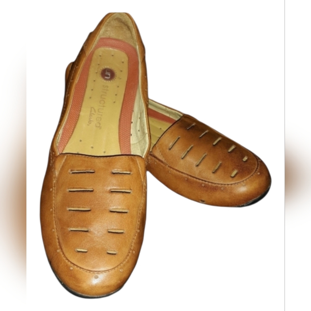 Clarks UnStructured Leather Driving Loafer SZ 10M - Picture 7 of 7